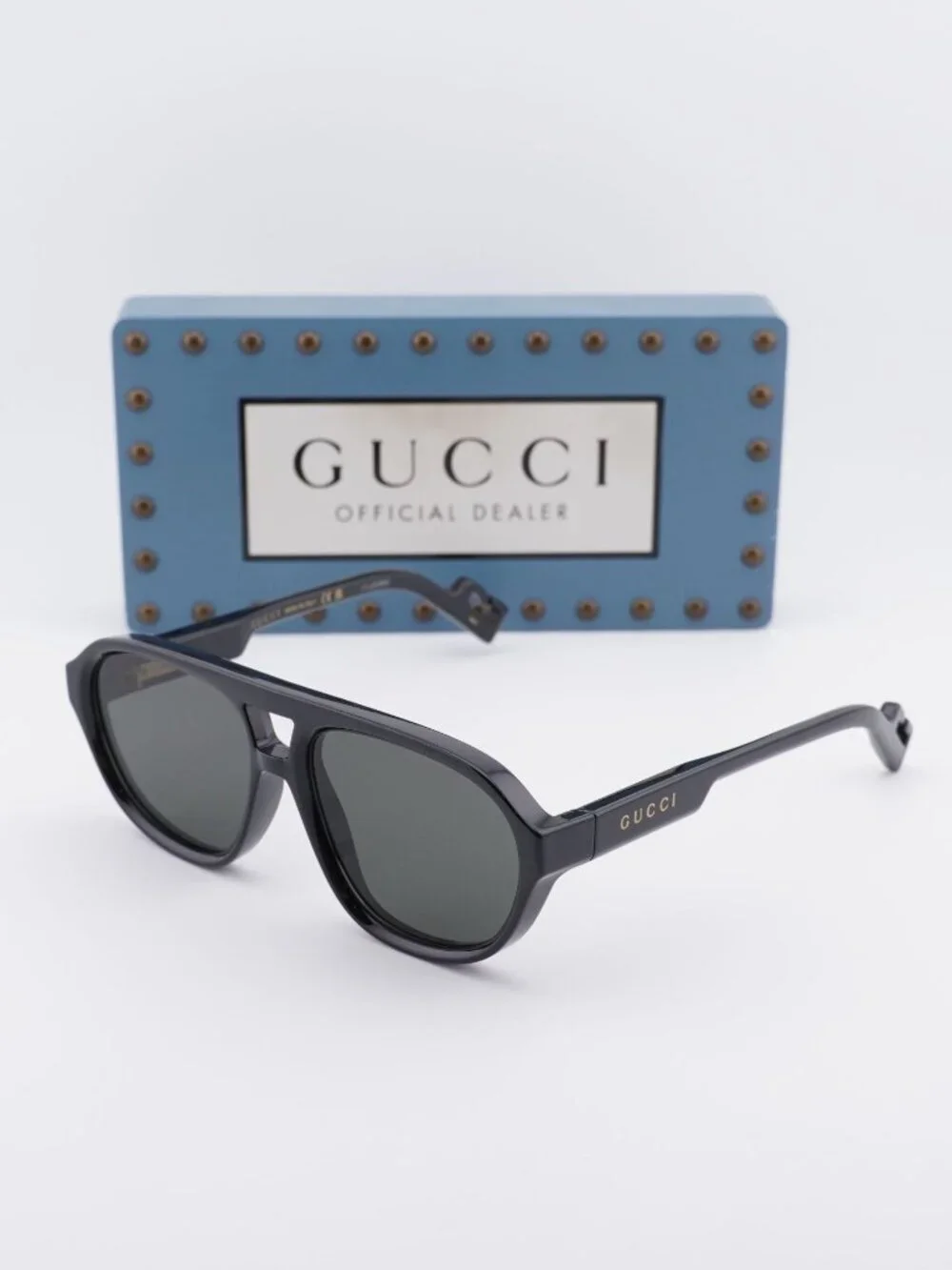 Gucci GG1239S 004 Aviator Sunglasses – Black / Grey